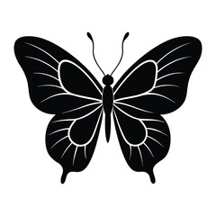 Butterfly Silhouette Vector Graphic - Black Insect Clipart Design
