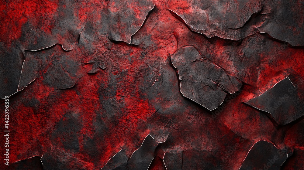 Aufkleber dark red and black rock texture forming abstract pattern