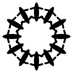 Geometric Shape In Black Outline 