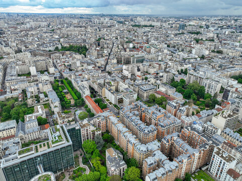 Aerial view of Paris rooftops