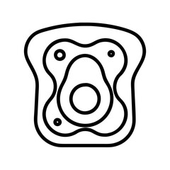 Avocado toast vector illustration, healthy breakfast food, avocado toast outline, breakfast icon design vector