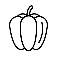 Illustration of bell pepper vegetable food healthy diet nutrition organic fresh garden ingredient vector art line drawing