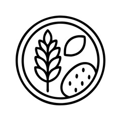 Illustration of grains seeds and cookie in a bowl for healthy food diet nutrition concept design