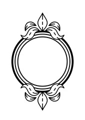 Floral frame in baroque style. Decorative curling plant.