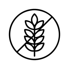 Gluten free icon food allergy symbol diet restriction celiac disease healthy eating health wheat free food intolerance 90