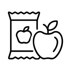 Apple fruit snack package food healthy nutrition diet vegan organic fresh sweet delicious design vector