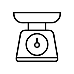 Outline scale weight balance measurement kitchen tool icon vector illustration design element, diet
