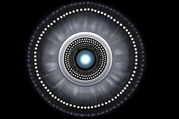 Minimalist dot in a circle symbolizing origin and unity