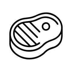 Delicious grilled steak meat food barbecue beef dinner cooking restaurant tasty meal icon vector design