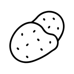 Illustration of two potatoes vegetable root crop food healthy ingredient cooking outline art 90