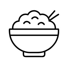 Illustration of a bowl of rice with chopsticks asian cuisine food dish meal vector icon graphic design