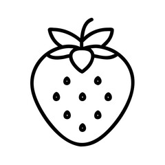 Strawberry fruit vector illustration, outline strawberry, healthy food, summer fruit, sweet strawberry icon