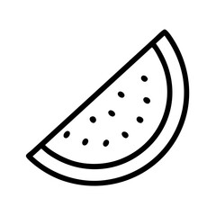 Watermelon slice fruit summer food healthy fresh juicy dessert sweet picnic outline vector graphic