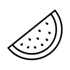 Isolated watermelon slice vector illustration icon summer fruit food fresh juicy dessert outline drawing 90