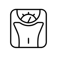 Outline weight scale vector, weight loss, diet, health, fitness, body mass index, wellness icon