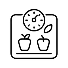 Weight loss diet plan with apple and clock for healthy lifestyle and nutrition concept idea