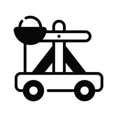 Get a glimpse of this trendy glyph icon of catapult