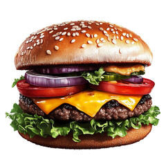 hamburger on a white background