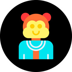 Monkey Performing icon vector illustration