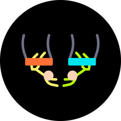 Two Persons Hanging icon vector illustration