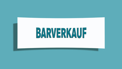 Barverkauf (Cash sales) - A card isolated on light green background.