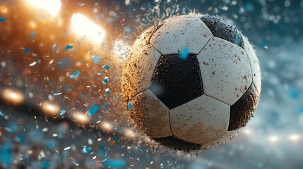Naklejka premium Dynamic Soccer Ball in Action