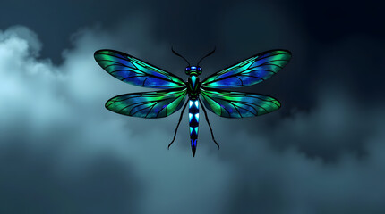 Glowing Firefly Illuminating the Night in a Tranquil Forest Setting