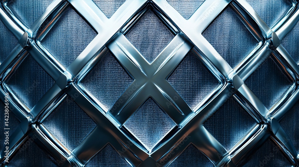 Poster Shiny metallic surface forming a textured pattern