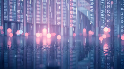 Glowing Binary Quantum Numbers Visualized in a Futuristic Digital Matrix