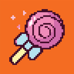 Pixel art icons for birthday celebration, fun and festive