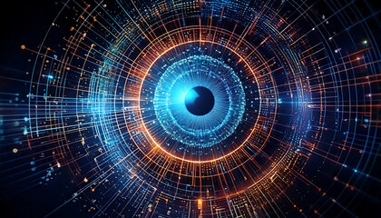 Fototapeta premium eye of fractal realms fo ai digital data
