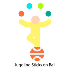 Fototapeta premium Juggling Sticks on Ball icon vector illustration