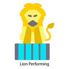 Lion Performing icon vector illustration