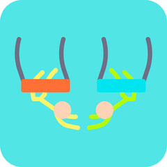 Two Persons Hanging icon vector illustration
