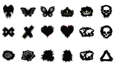 Grunge Art Collection of Symbols and Shapes