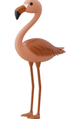 Fototapeta premium 3D Illustration Of A Pink Flamingo Bird With Transparent Background