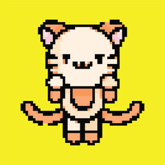 Pixel Art Oni Ghost Icon, Japanese Demon Design
