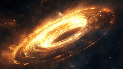 Fototapeta premium An artistic depiction of a fiery celestial object in deep space