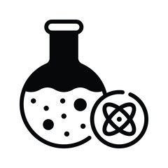 Ready to use glyph style icon of chemistry flask