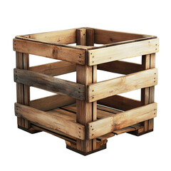 wooden crate white background