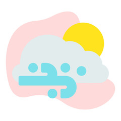 Cloudy Gusts icon vector illustration