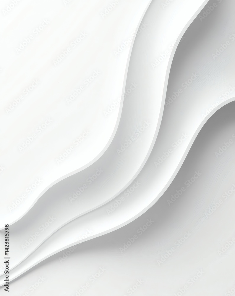 Poster A simple yet elegant abstract composition featuring fluid wave-like shapes. The interplay of light and shadow creates a sense of depth and movement