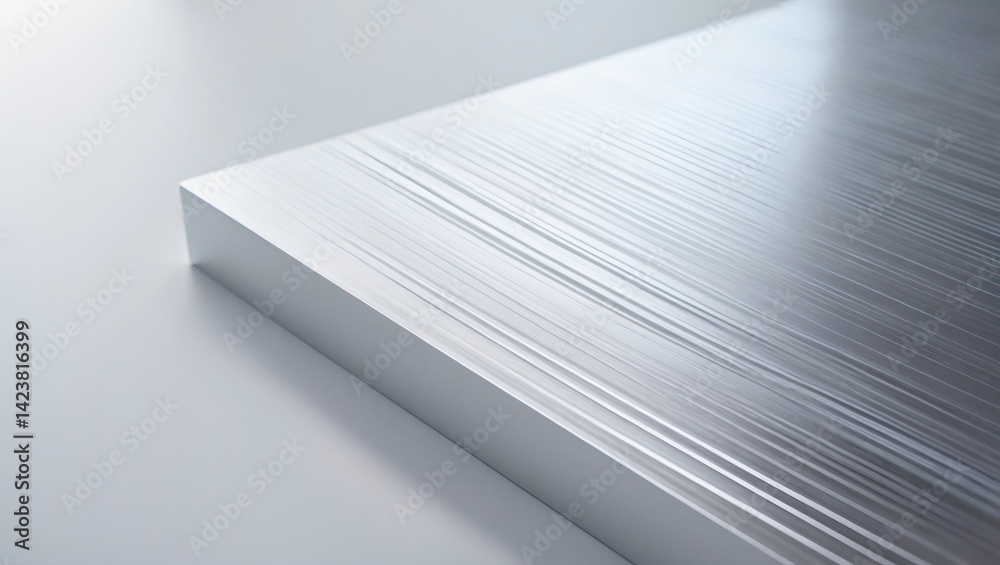 Aufkleber close-up shot of a solid, silvery metal block with visible surface texture