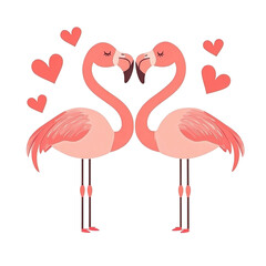 Fototapeta premium two pink flamingos