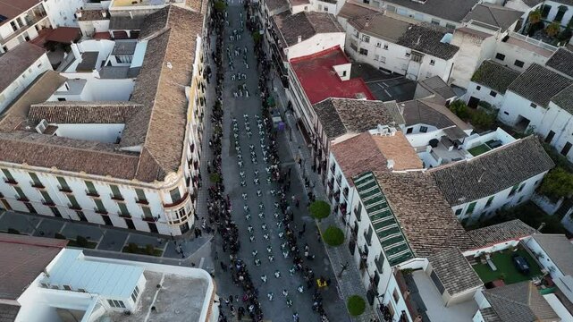 Semana Santa en Priego de C&oacute;rdoba. Pasos en vista de drone.