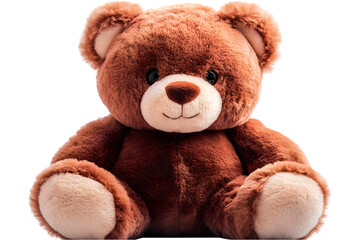Obraz premium An Isolated Photo of a Brown Teddy Bear Sitting with Soft Fur and a Cute Smile