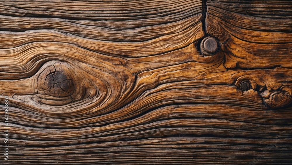 Aufkleber Close-up of natural wood texture with intricate grain patterns and a rustic charm. Perfect for backgrounds or design elements.
