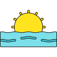 Sunset icon vector illustration