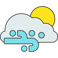 Cloudy Gusts icon vector illustration