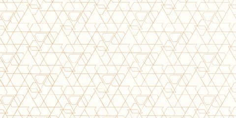 Fototapeta premium Abstract geometric pattern with crossing thin golden lines on white background. Seamless linear rapport. Stylish fractal texture. Vector rapport to fill the background, laser engraving and cutting.